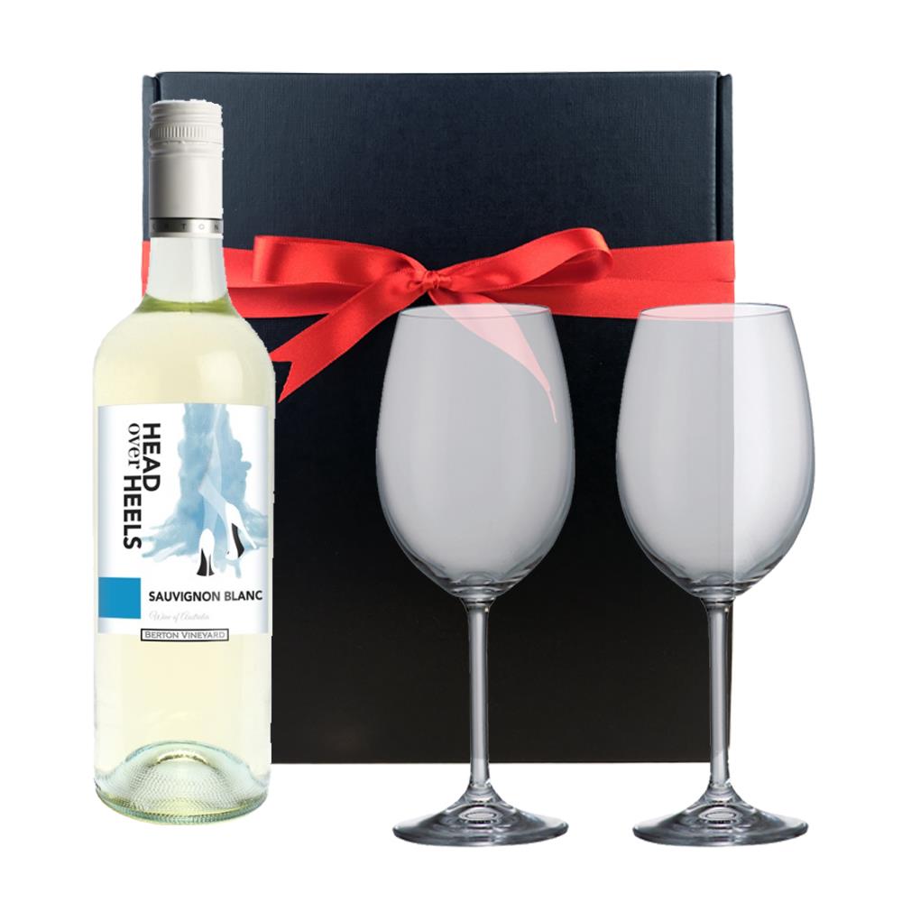 Head over Heels Sauvignon Blanc And Bohemia Glasses In A Gift Box